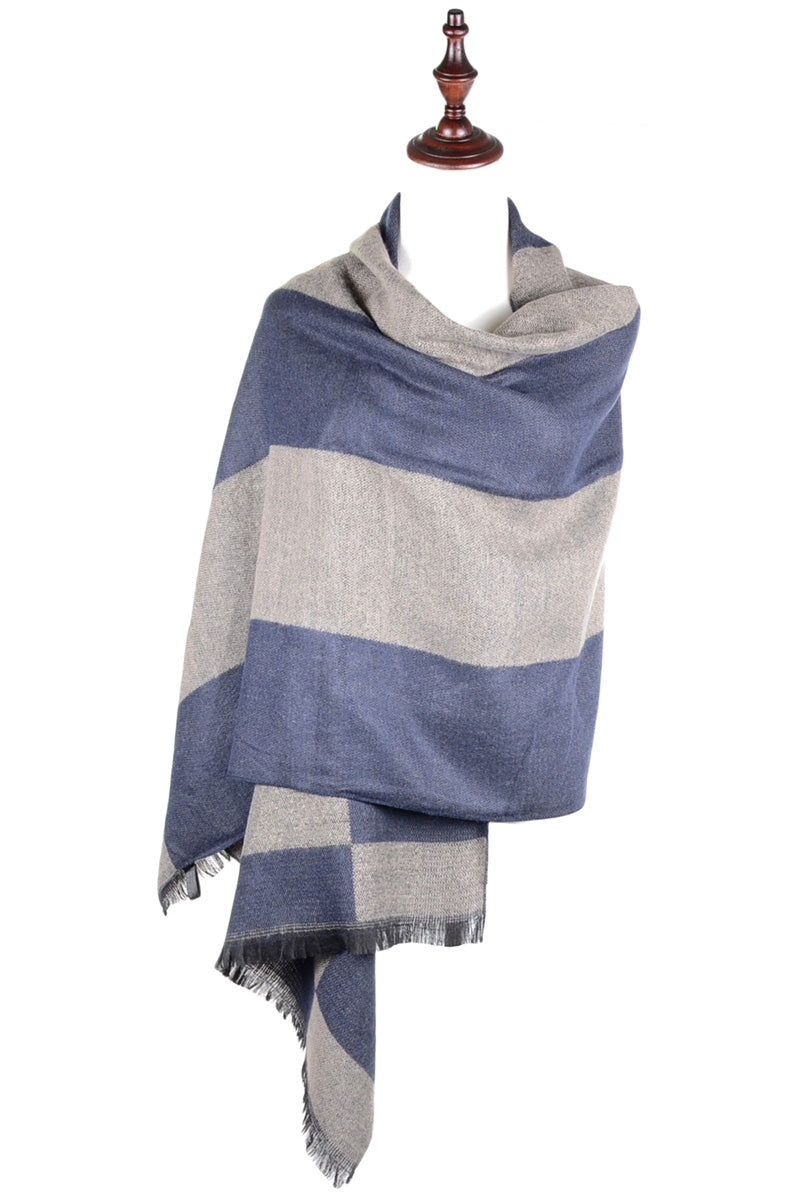 JS6003-NAVY - One Piece Blanket Scarf