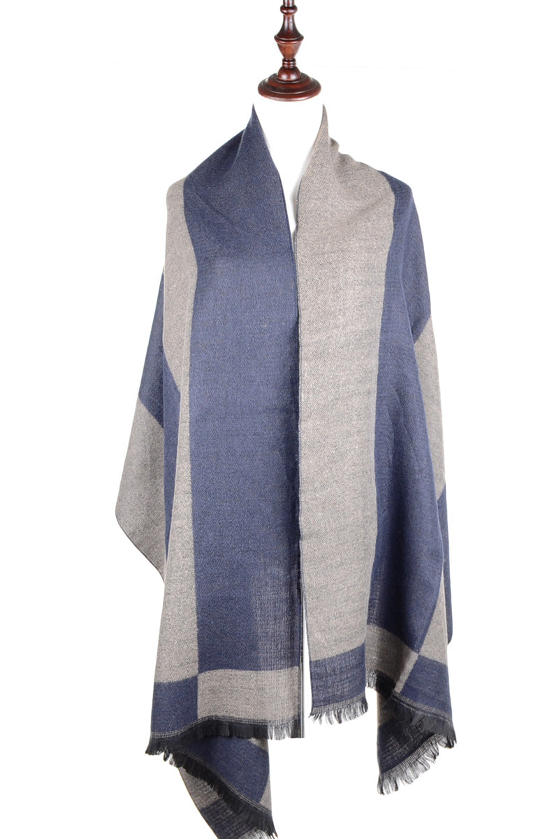 JS6003-NAVY - One Piece Blanket Scarf