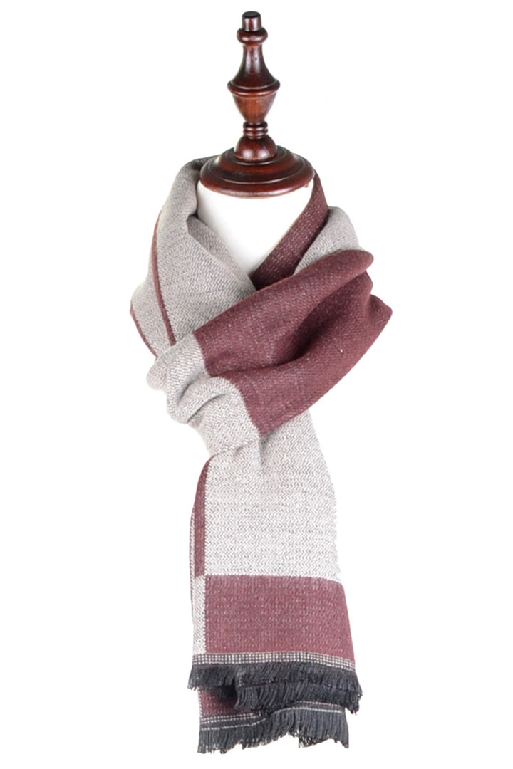 JS6003-WINE - One Piece Blanket Scarf