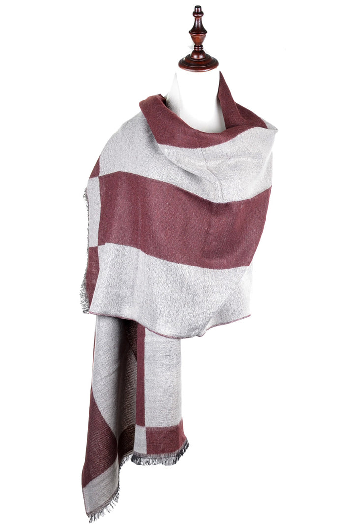 JS6003-WINE - One Piece Blanket Scarf