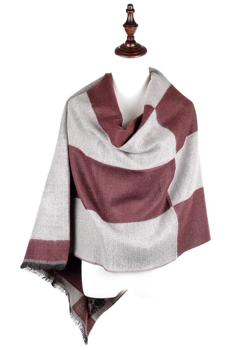 JS6003-WINE - One Piece Blanket Scarf