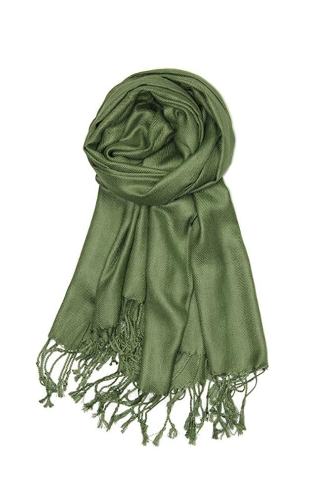 C14 - One Piece Olive Color Fashion Pashmina Shawl Scarf
