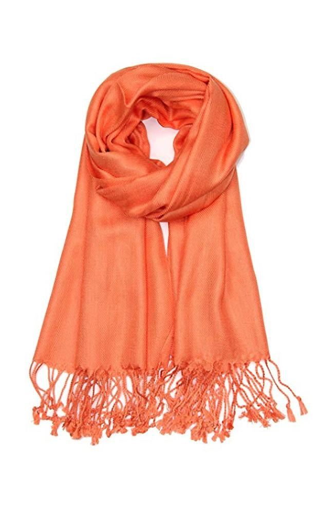 C34 - One Piece Orange Color Fashion Pashmina Shawl Scarf