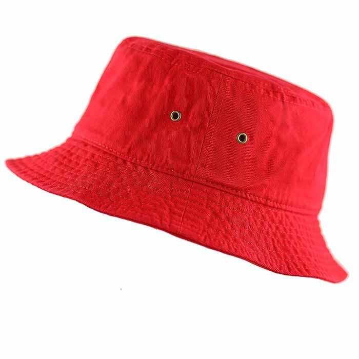 1500_Red - One Piece Solid Color Bucket Hat